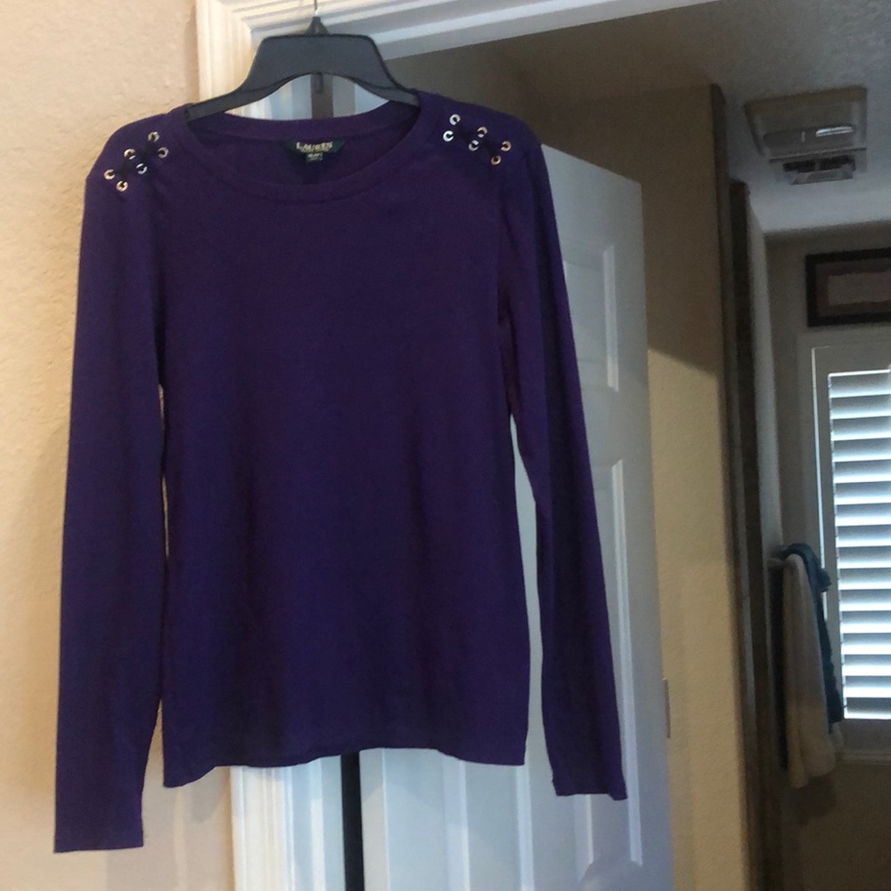 Lauren Long Sleeve Purple Top. New. Never worn size XL. Tags still on the top.